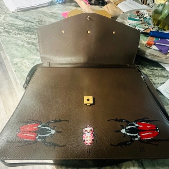 Gucci Brown Calfskin & Shell Butterfly Calfskin Shoulder Bag - RARE!!!! - Picture 7 of 16